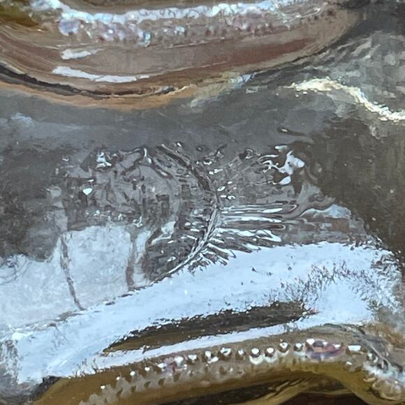 Amber-Tinted Textured Glass Piggy Bank Coin Bank – 4.75” Long - Picture 10 of 10